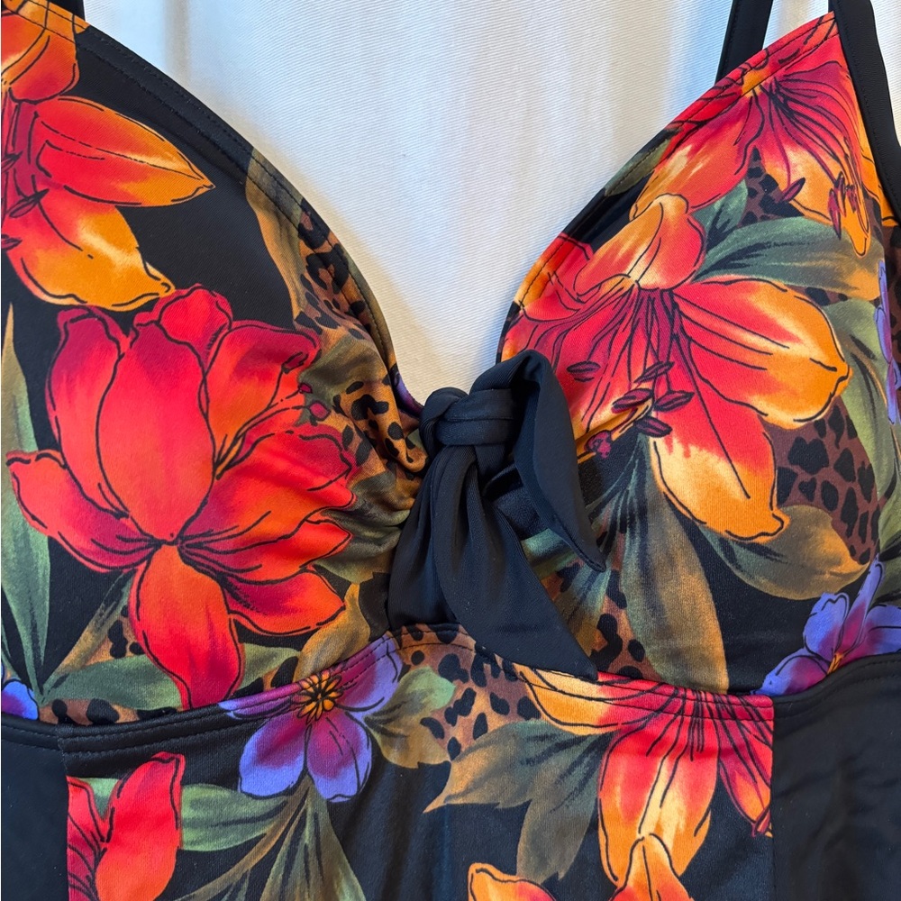 EUC A Shore Fit Floral & Animal Print One Piece Swim Dress | Women’s Plus 18W - Picture 8 of 16